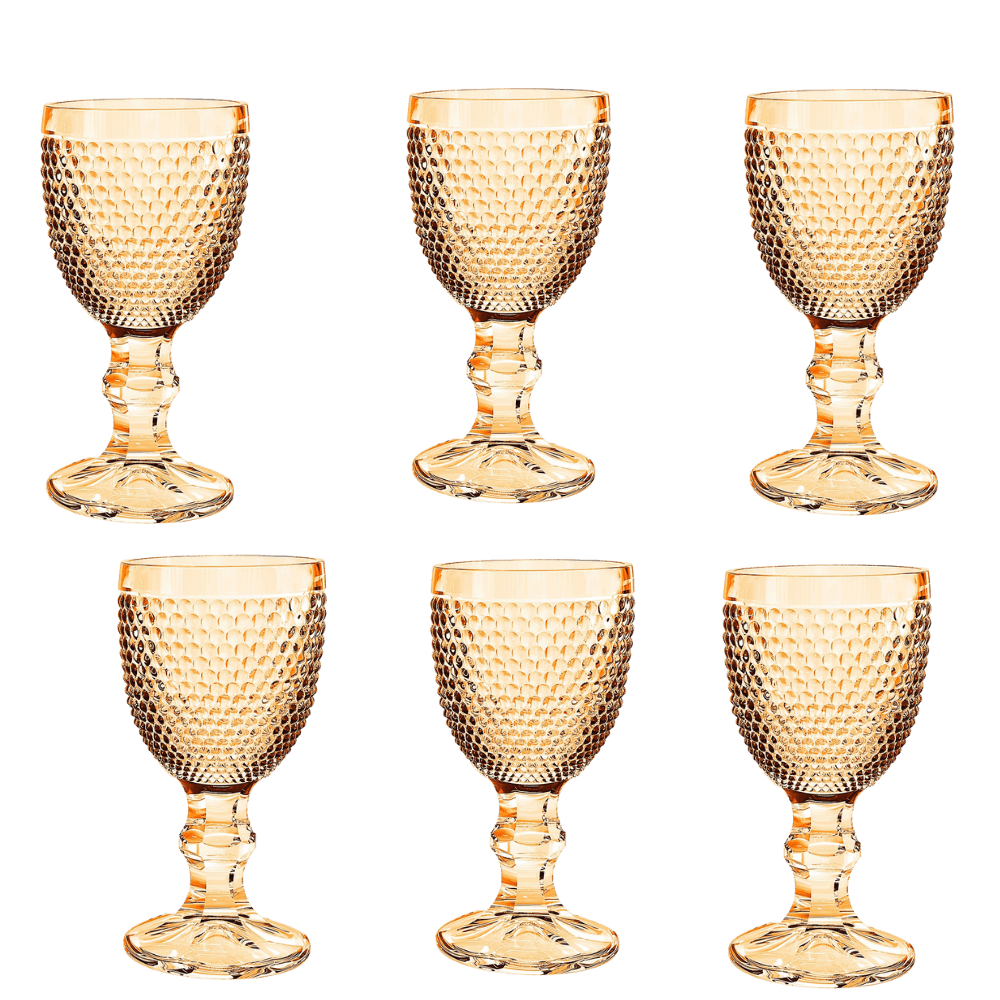 Jogo 6 Taças de Licor Bardot em Vidro Ambar 60ml - Ela Decora