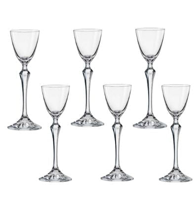 Jogo 6 Taças de Licor Elisabeth em Cristal 70ml - Ela Decora