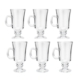 Jogo 6 Taças para Cappuccino de Vidro Sodo - Calcico 114ml - Ela Decora