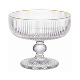 Jogo 6 Taças para Sobremesa Cameratta em Vidro com Borda Dourada 310ml - Ela Decora