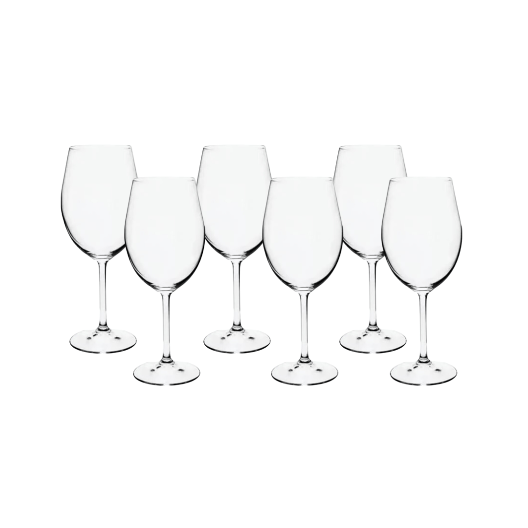 Jogo 6 Taças Vinho Tinto Cristal Titânio Colibri Bohemia 580ml - Ela Decora