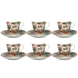 Jogo 6 Xicaras Bib Mood Coffe para Café com Pires Porcelana 90ml - Ela Decora