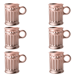 Jogo 6 Xícaras Coffee Time Café Rose Gold 85ml - Ela Decora