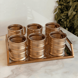 Jogo 6 Xícaras Coffee Time Café Rose Gold 85ml - Ela Decora