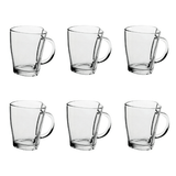 Jogo 6 Xícaras Coração Coffee Time em Vidro 200ml - Ela Decora