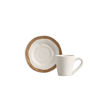 Jogo 6 Xícaras de Café Bege com Filete Amassada - Ela Decora