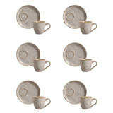 Jogo 6 Xícaras de Café Bio Latte Descentralizado 70ml - Ela Decora