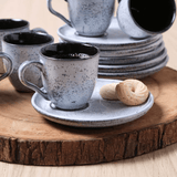 Jogo 6 Xícaras de Café com Pires Bio Echo Descentralizado 70ml - Ela Decora