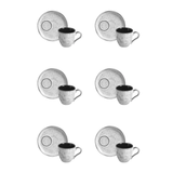 Jogo 6 Xícaras de Café com Pires Bio Echo Descentralizado 70ml - Ela Decora