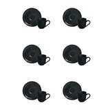 Jogo 6 Xícaras de Café com Pires Bio Eclipse 120ml - Ela Decora