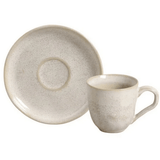 Jogo 6 Xícaras de Café com Píres Bio Latte Off White 120ml - Ela Decora