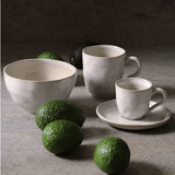 Jogo 6 Xícaras de Café com Píres Bio Latte Off White 120ml - Ela Decora