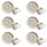 Jogo 6 Xícaras de Café com Píres Bio Latte Off White 120ml - Ela Decora