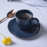 Jogo 6 Xícaras de Café com Pires Bio Night Blue 120ml - Ela Decora