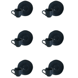 Jogo 6 Xícaras de Café com Pires Bio Night Blue 120ml - Ela Decora