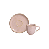 Jogo 6 Xícaras de Café com Píres Bio Rustic Litchi Rosa 120ml - Ela Decora