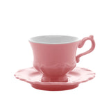 Jogo 6 Xicaras de Café com Pires em Porcelana Fancy Rose 90ml - Ela Decora