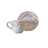 Jogo 6 Xicaras de Café com Pires Fio de Ouro Natal Christmas Day - Ela Decora