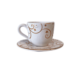 Jogo 6 Xicaras de Café com Pires Fio de Ouro Natal Christmas Day - Ela Decora