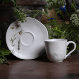 Jogo 6 Xícaras de Café com Pires Lavanda 120ml - Ela Decora