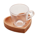 Jogo 6 Xícaras de Café Com Pires Madeira Coração Liptus 75ml - Ela Decora