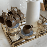 Jogo 6 Xícaras de Café com Pires Oreon Blue - Ela Decora