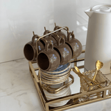 Jogo 6 Xícaras de Café com Pires Oreon Blue - Ela Decora