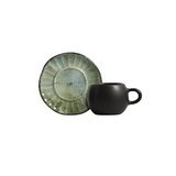 Jogo 6 Xícaras de Café com Pires Oreon Green - Ela Decora