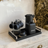 Jogo 6 Xícaras de Café com Pires Oreon Green - Ela Decora