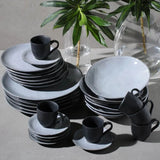 Jogo 6 Xícaras de Café com Píres Orgânico Concreto Cinza 120ml - Ela Decora