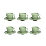 Jogo 6 Xicaras de Café com Pires Princess Celadon Verde - Ela Decora