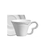 Jogo 6 Xicaras de Café com Pires Rendada Provence Branca 80ml - Ela Decora