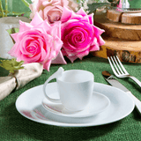 Jogo 6 Xícaras de Café Porcelana com Pires Birds Branca 85ml - Ela Decora