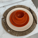 Jogo 6 Xícaras de Chá com Pires Agra Cantaloupe Laranja 260ml - Ela Decora