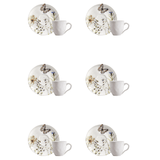 Jogo 6 Xícaras de Chá com Pires Bio Encanto 170ml - Ela Decora