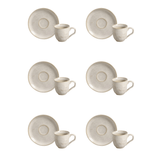 Jogo 6 Xícaras de Chá com Pires Bio Latte 170ml - Ela Decora