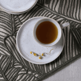 Jogo 6 Xícaras de Chá com Pires Bio Latte Descentralizado 170ml - Ela Decora