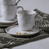 Jogo 6 Xícaras de Chá com Pires Bio Latte Descentralizado 170ml - Ela Decora