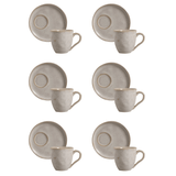 Jogo 6 Xícaras de Chá com Pires Bio Latte Descentralizado 170ml - Ela Decora