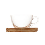 Jogo 6 Xicaras de Chá com Pires Coração Madeira Pinus 190ml - Ela Decora