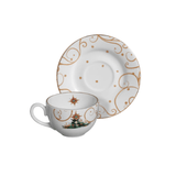 Jogo 6 Xicaras de Chá com Pires Natal Christmas Day 200ml - Ela Decora