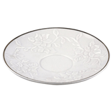 Jogo 6 Xícaras para Café com Pires Scarlet New Bone Branco com Borda Dourada 90ml - Ela Decora