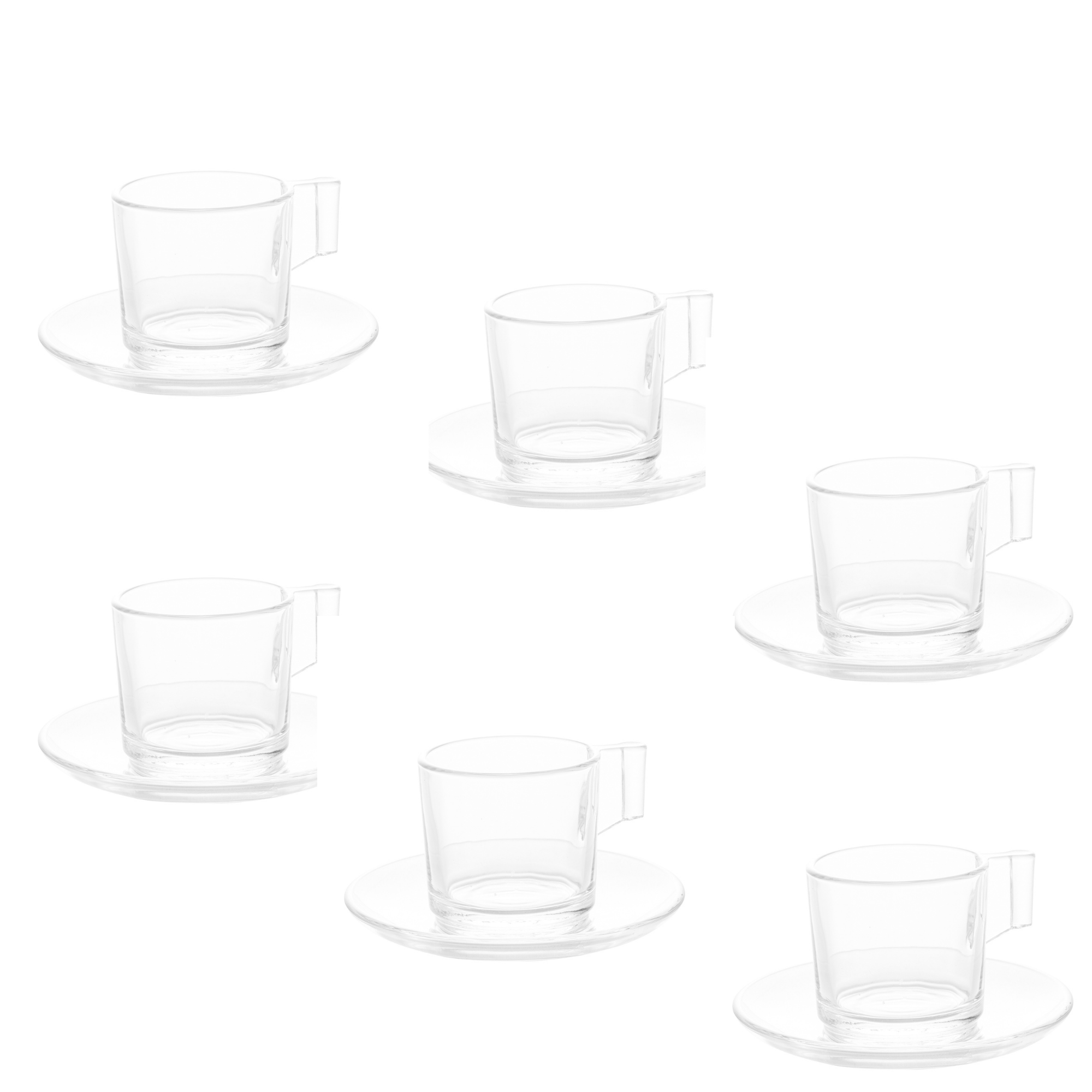 Jogo 6 Xícaras Para Café de Vidro Lotus 90ml - Ela Decora