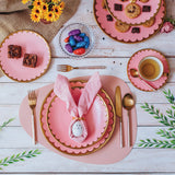 Jogo Americano Dupla Face em PVC Rosa e Cinza 43cm x 32cm - Ela Decora