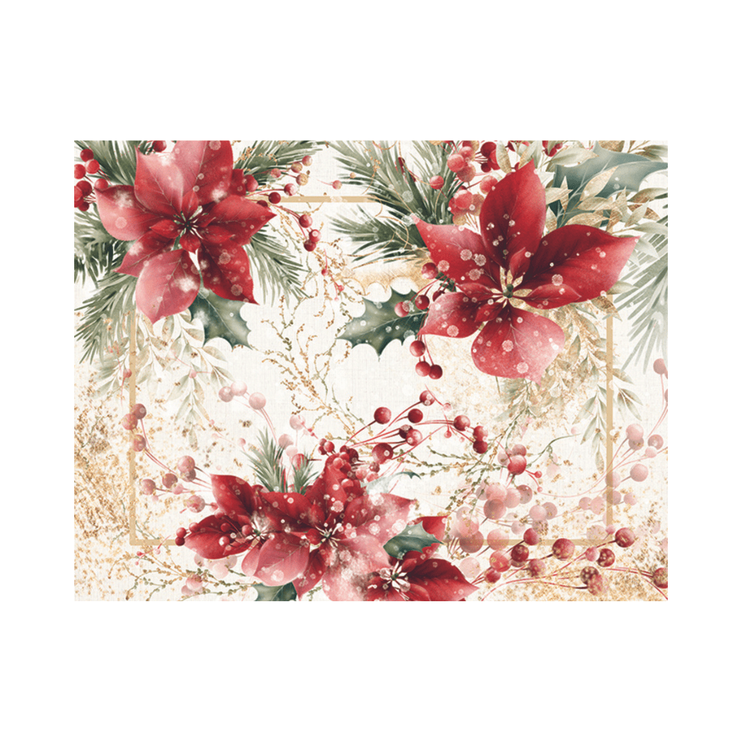 Jogo Americano Flores Natal 45cm - Ela Decora