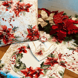 Jogo Americano Flores Natal 45cm - Ela Decora