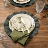 Jogo Americano Redondo Avulso Luna Wave Musgo 38cm - Ela Decora