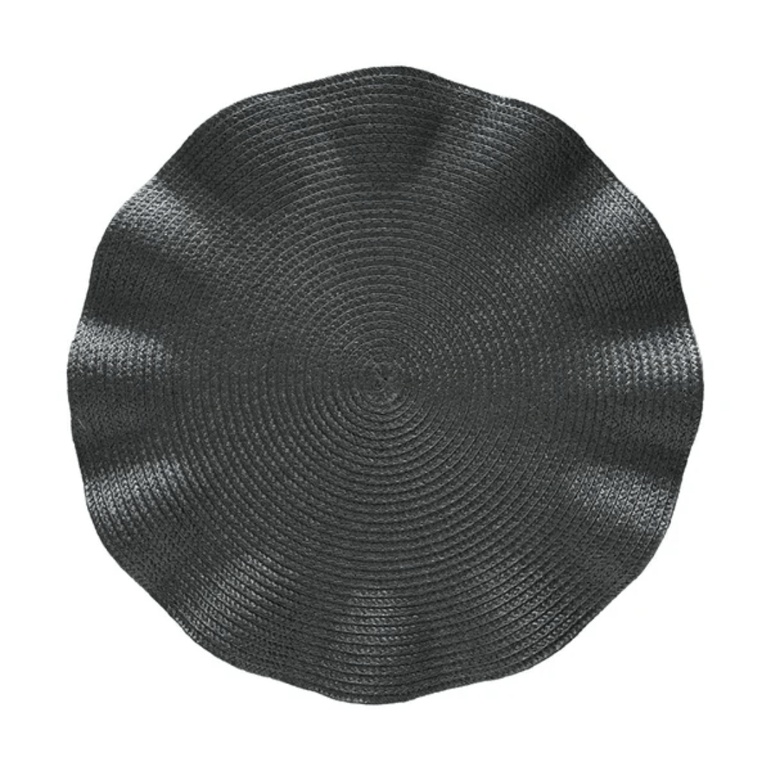 Jogo Americano Redondo Avulso Luna Wave Musgo 38cm - Ela Decora