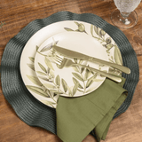 Jogo Americano Redondo Avulso Luna Wave Musgo 38cm - Ela Decora