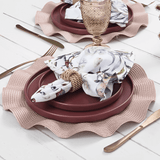 Jogo Americano Redondo Avulso Luna Wave Rose 38cm - Ela Decora